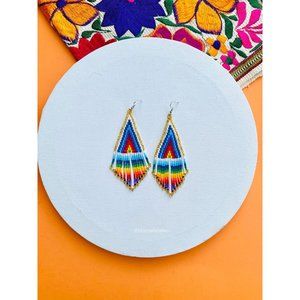 Huichol Earrings, Seed Bead Earrings, Native American Earrings, Mexican Earrings